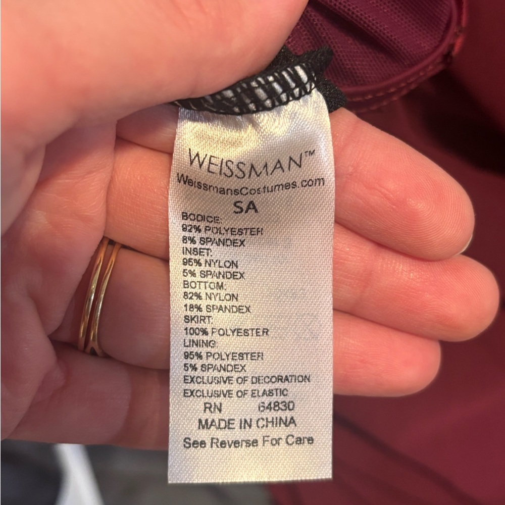 Weissman Burgundy Dance Costume - image 7